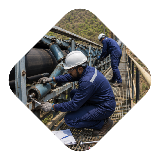 Pipe conveyor preventive and corrective maintenance